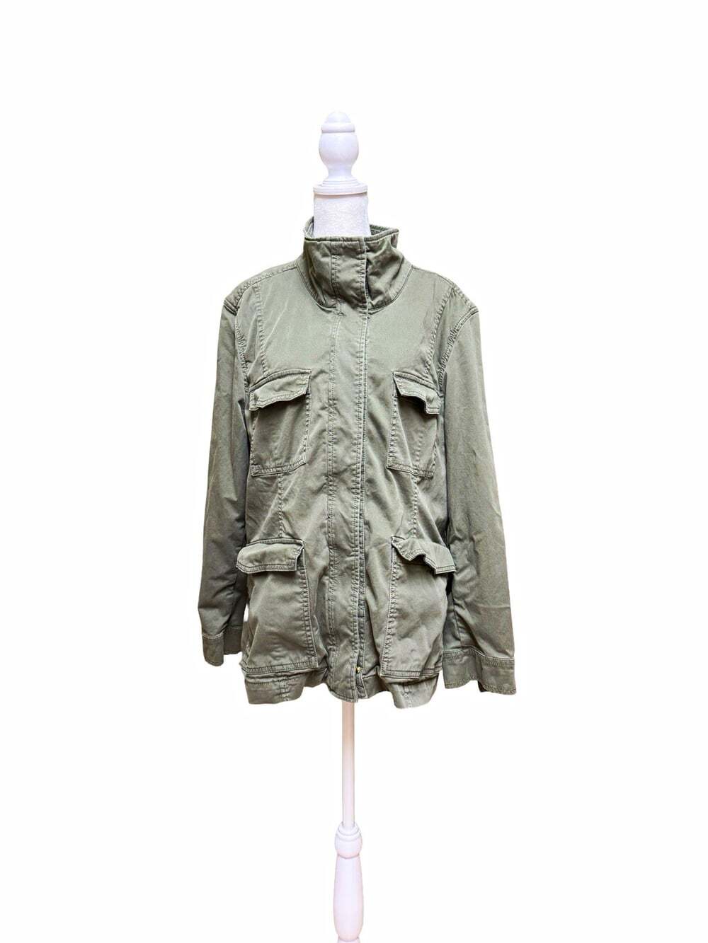 Banana Republic Men’s XL Green Military Utility Jacket Button Front Pockets